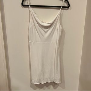 Aritzia white cowlneck dress